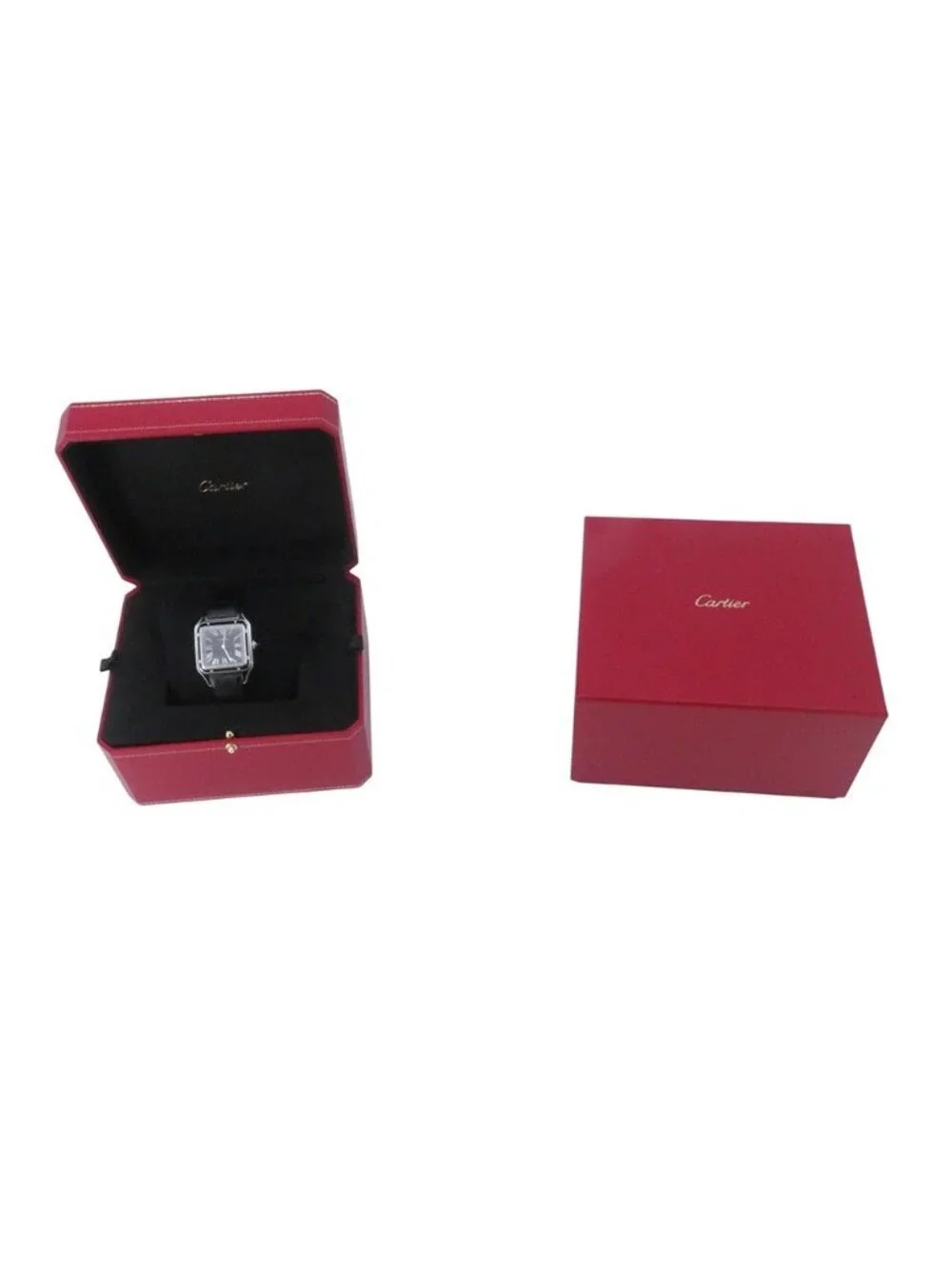 Cartier Santos Dumont LM Watch Black Dial Hand Wound